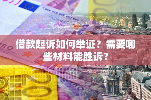武汉借款起诉如何举证？需要哪些材料能胜诉？