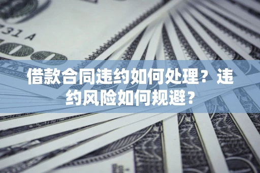 武汉借款合同违约如何处理？违约风险如何规避？