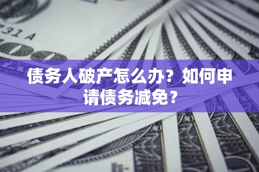 武汉债务人破产怎么办？如何申请债务减免？