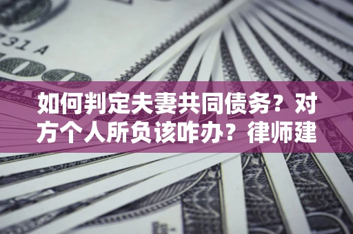 武汉如何判定夫妻共同债务？对方个人所负该咋办？律师建议